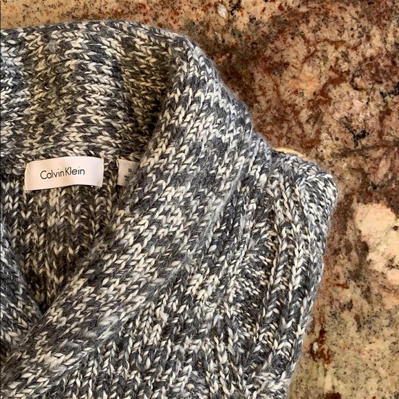 Calvin Klein shawl collar gray sweater, men’s XL - Picture 4 of 9